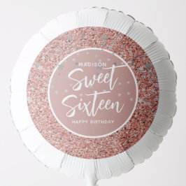 Globo rosa de oro de 16 años Purpurina personalizada