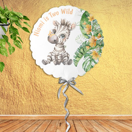 Globo Safari Jungle Watercolor Cebra Dos cumpleaños salv