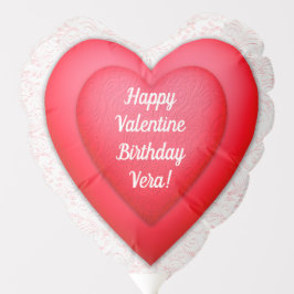 Globo Valentine Birthday Fancy Red Hearts Personalizado