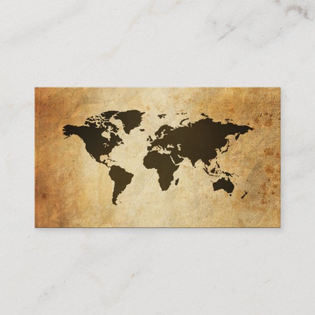 Globo viejo del mapa de las tarjetas de visita (Anverso)