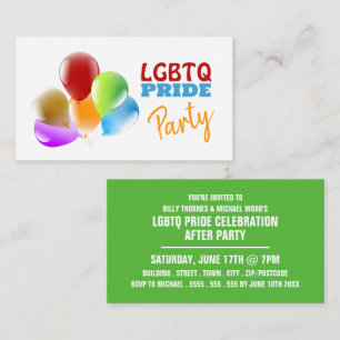 Globos arcoiris, carta de invitación a Fiesta del