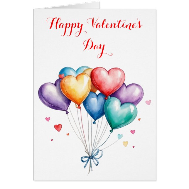 Globos caprichosos del corazón felices Día de San  (Frente)