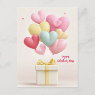 Globos con forma de corazón rosado Tarjeta del día