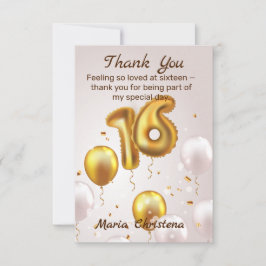 Globos de agradecimiento por cumpleaños número 16 