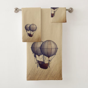 Globos de aire caliente de Steampunk con barco