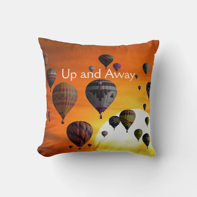 Globos de aire caliente en la almohada de lanzamie (Anverso)
