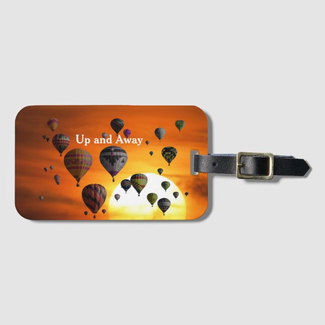 Globos de aire caliente en la etiqueta de equipaje (Anverso horizontal)