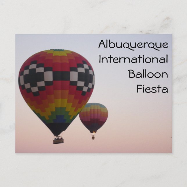 Globos de aire caliente en la postal del amanecer (Anverso)