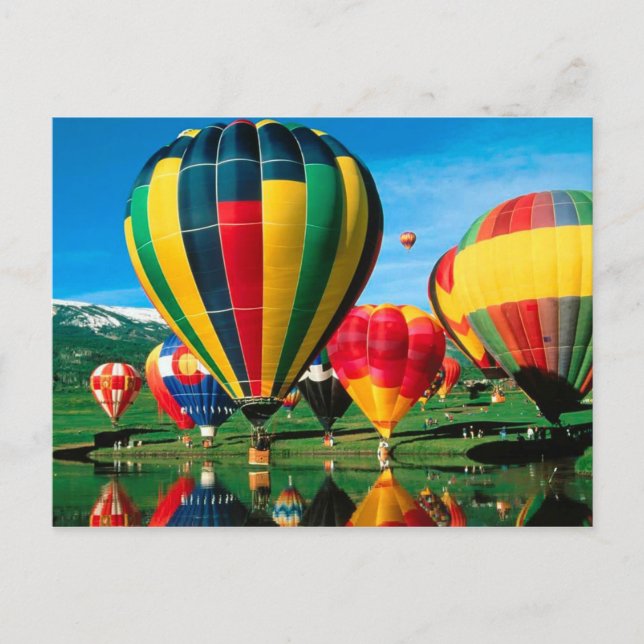 Globos De Aire Caliente En La Tarjeta De Pasado La (Anverso)