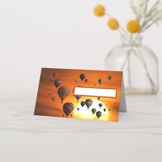 Globos de aire caliente en tarjeta de lugar de vue (Anverso)