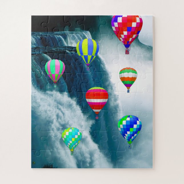 Globos de aire caliente sobre el rompecabezas de l (Vertical)