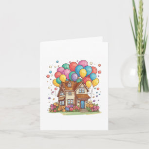 Globos de celebración y Casa en Blanco