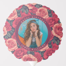 Globos de cumpleaños de flor de Rosa lindo para el