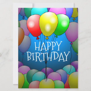 Globos de cumpleaños felices en muchos colores