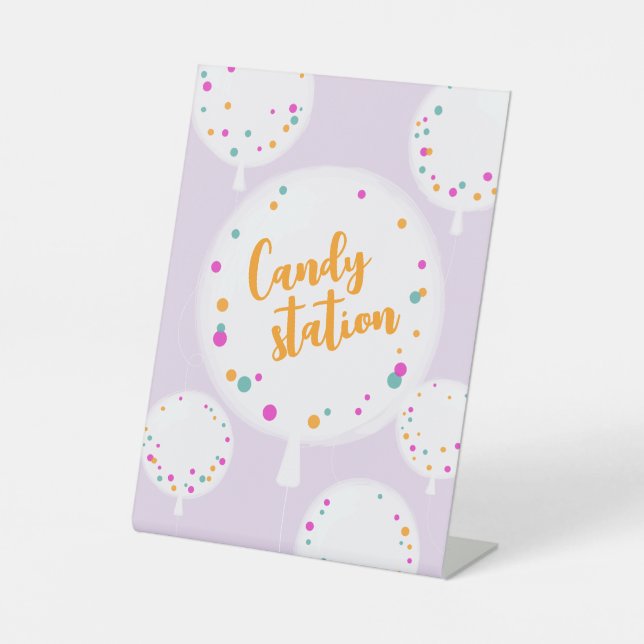 Globos de cumpleaños lilac de señal peatonal perso (Anverso)