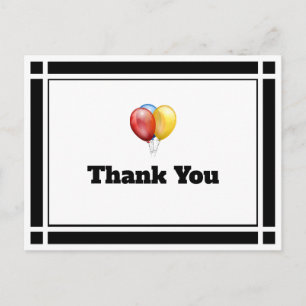 Globos de cumpleaños negros gracias postal