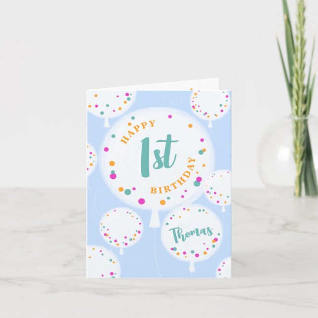 Globos de cumpleaños tarjeta de cumpleaños persona (Anverso)