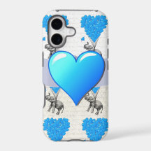 Globos de elefante y corazón azul