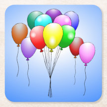 Globos de Feliz Cumpleaños Posavasos de Papel