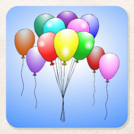 Globos de Feliz Cumpleaños Posavasos de Papel