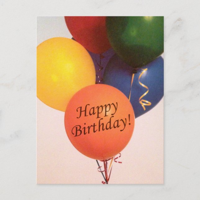 Globos de Feliz Cumpleaños - Tarjeta Postal (Anverso)