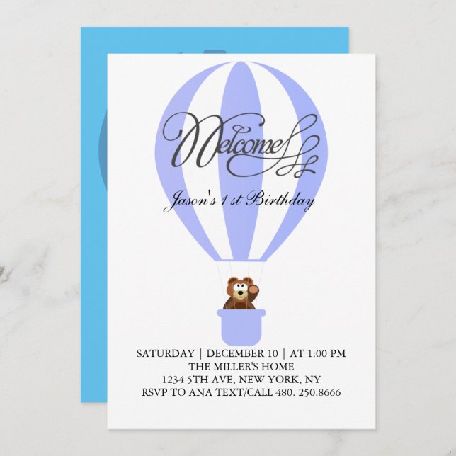 Globos de fiesta de miel para tu invitación de pri (Anverso / Reverso)