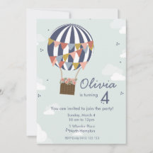 Globos de invitación a fiesta de cumpleaños person