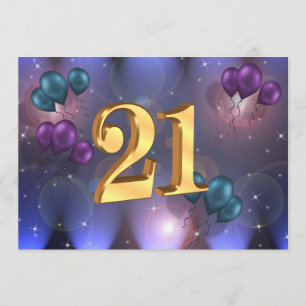 Globos de invitación a la fiesta de cumpleaños 21
