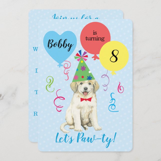 Globos de la fiesta de cumpleaños Invitación a los (Anverso / Reverso)