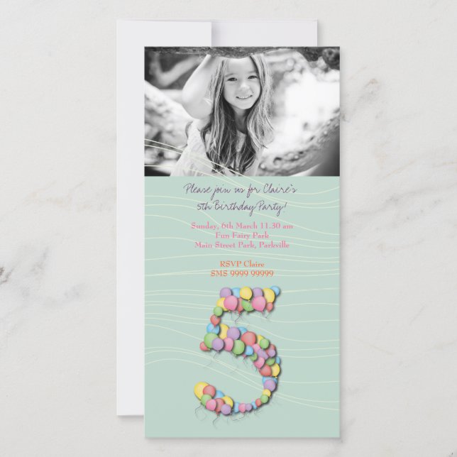 Globos de la quinta fiesta de cumpleaños de los ch (Anverso)