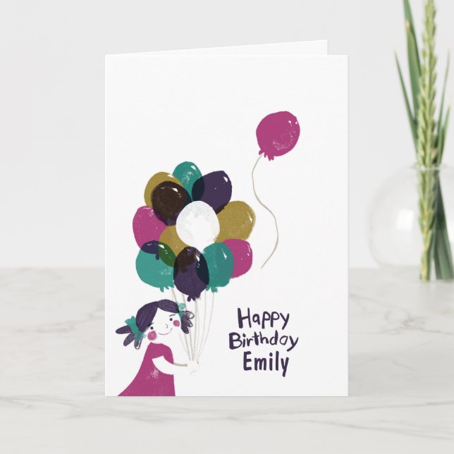 Globos de la tarjeta de cumpleaños feliz (Anverso)