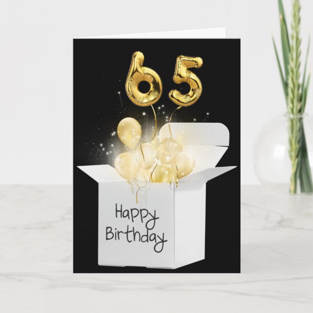 Globos de oro de 65 años con tarjeta de caja blanc (Anverso)