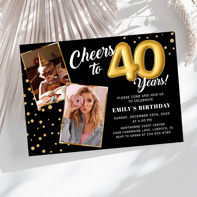 Globos de oro negro 40.ª invitación para foto de c (Subido por el creador)