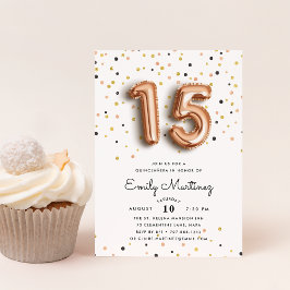 Globos de oro Rosa | Invitación a Quinceanera