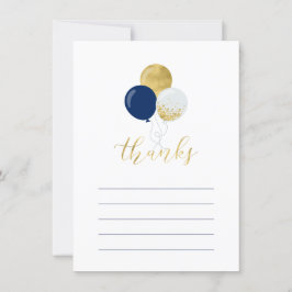 Globos de Oro y Marina | Tarjeta de nota de agrade