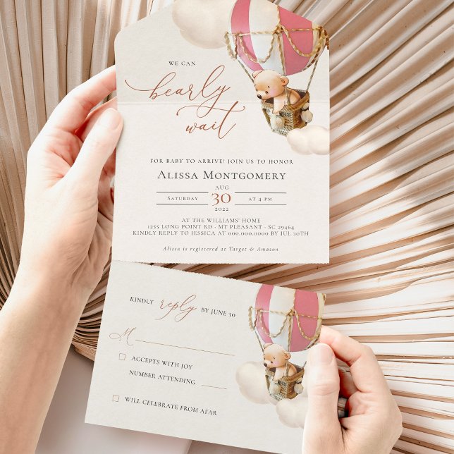 Globos De Oso Baby Shower Todo En Una Invitación (Subido por el creador)