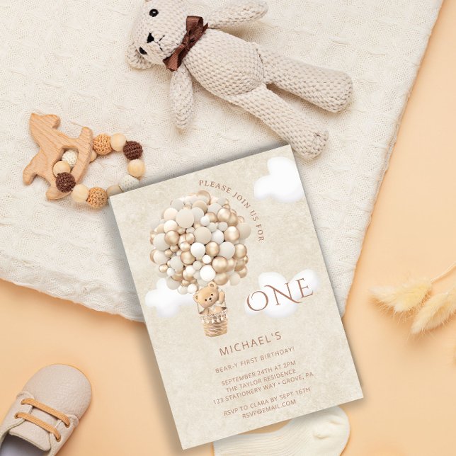 Globos de Oso Invitación de cumpleaños 1 (Subido por el creador)