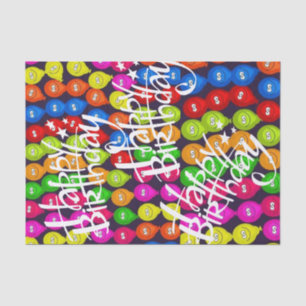 Globos de Papel Tejido Feliz Cumpleaños