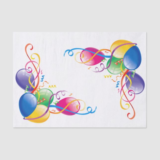 Globos de Papel Tejido Feliz Cumpleaños (Anverso)