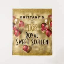 Globos de Purpurina Dorados Rojos Tapiz Royal Dulc
