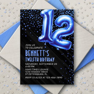 Globos de Relieve metalizado azul 12ª invitación d