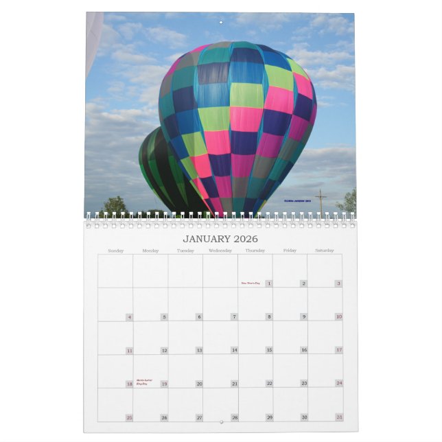 ¡Globos del aire caliente!!!!  Calendario 2012 (Jan 2026)