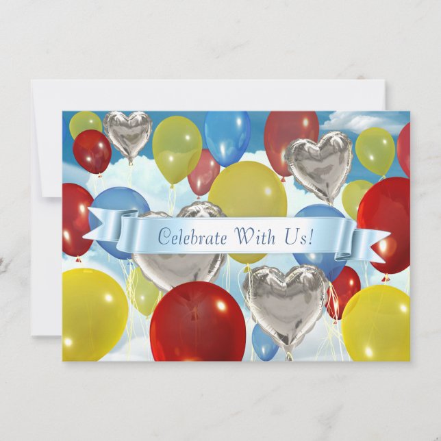 Globos del Cielo Coloridos Invitaciones Personaliz (Anverso)