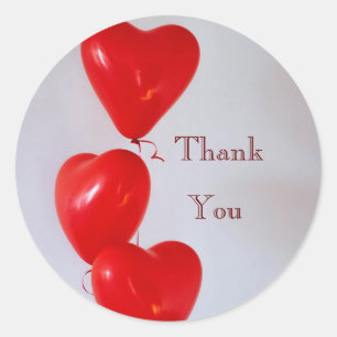 Globos del corazón Rojo Gracias Pegatina