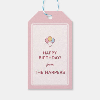 Globos "Feliz Cumpleaños De" Etiqueta De Regalo Co