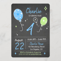Globos| Invitación a la pizarra de cumpleaños
