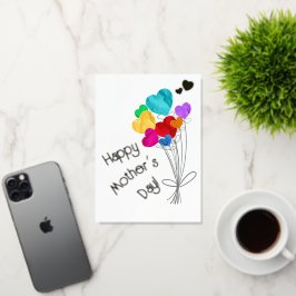 Globos multicolores y dorados del Día de la Madre