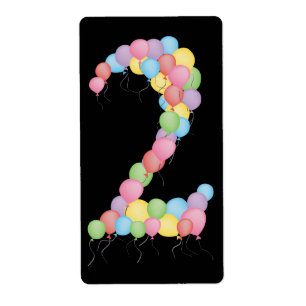 Globos número 2 Etiquetas de decoración del partid