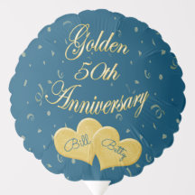 Globos personalizados de Golden 50° Aniversario