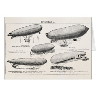 Globos retros del aire caliente de los zepelines